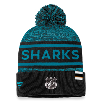 San Jose Sharks căciulă de iarnă Authentic Pro Rink Heathered Cuffed Pom Knit