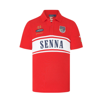 Ayrton Senna tricou polo Legacy Patchwork red 2024