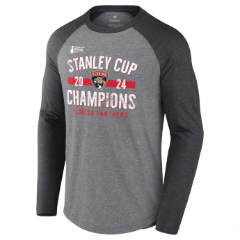 Florida Panthers tricou de bărbați cu mânecă lungă 2024 Stanley Cup Champions Throwback Tri-Blend Raglan Long Sleeve