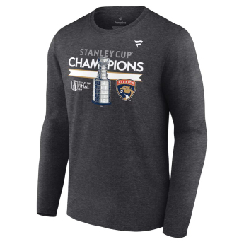 Florida Panthers tricou de bărbați cu mânecă lungă 2024 Stanley Cup Champions Locker Room Long Sleeve