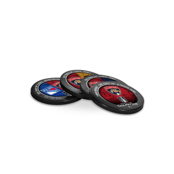 Florida Panthers puc 2024 Stanley Cup Champions Hockey Drink Coasters (4-pack) In Cube