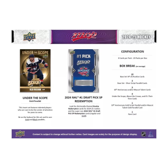 NHL cutii Cărți de hochei NHL 2024-25  Upper Deck MVP Hockey Hobby Box