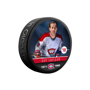 Montreal Canadiens puc souvenir collector hockey puck Guy Lafleur #10