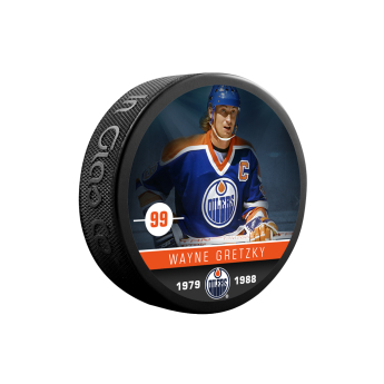 Edmonton Oilers puc souvenir collector hockey puck Wayne Gretzky #99