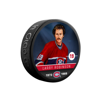 Montreal Canadiens puc Larry Robinson #19 Souvenir Collector Hockey Puck