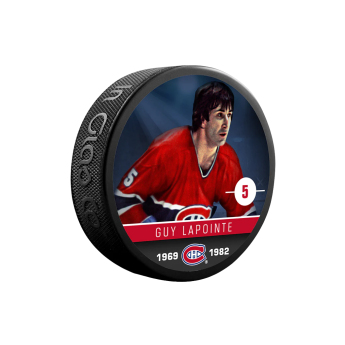 Montreal Canadiens puc Guy Lapointe #5 Souvenir Collector Hockey Puck