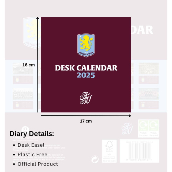 Aston Villa calendar de birou 2025