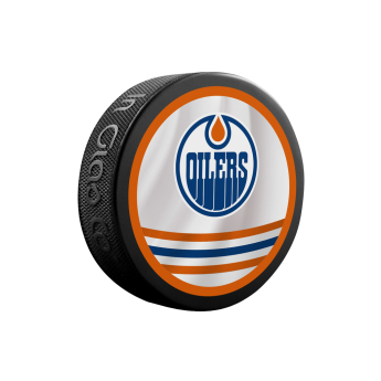 Edmonton Oilers puc reverse retro jersey souvenir collector hockey puck