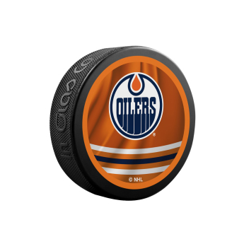 Edmonton Oilers puc reverse retro jersey souvenir collector hockey puck