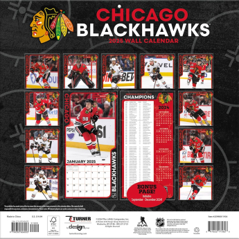 Chicago Blackhawks calendar 2025 Wall Calendar