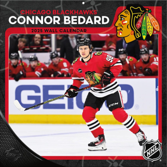 Chicago Blackhawks calendar Connor Bedard 2025 Wall Calendar